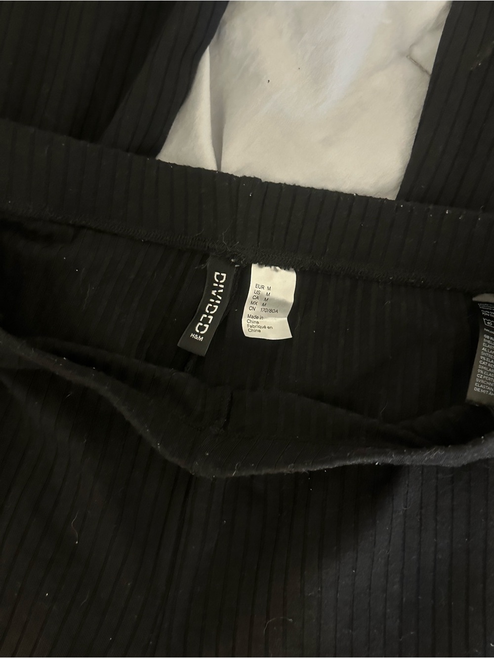 H&M Black Ribbed Wide-Leg Knit Pants - Picture 3 of 3